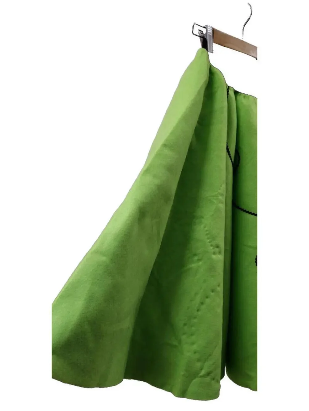 Rockabilly Cosplay Green Neon Full Circle SKirt Size 25 in xs Bejeweled RECORD